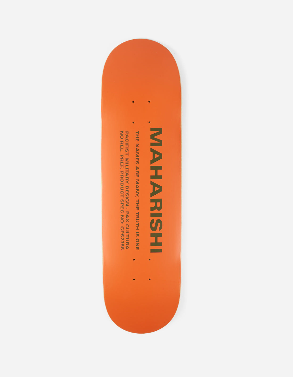 9498 MILTYPE Skate Deck · 100% USA Hard Rock Maple Orange