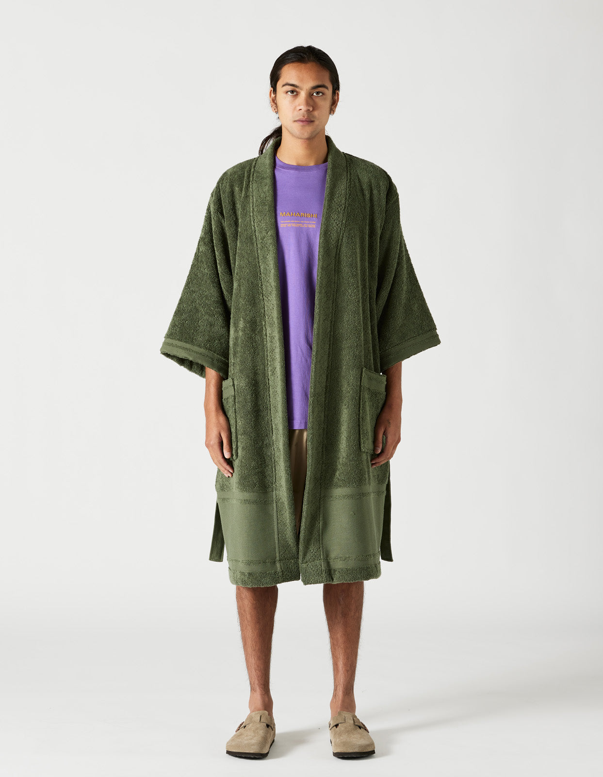 9872 Kimono Robe · Organic Cotton 600 Olive