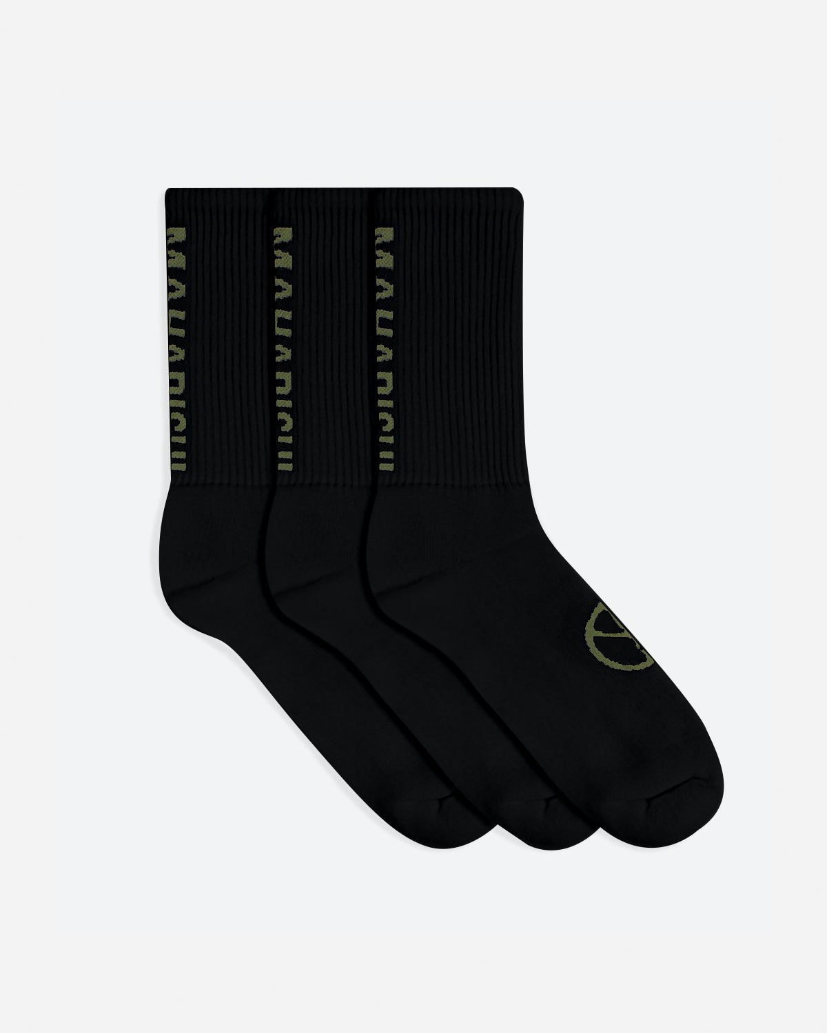9890 MILTYPE Peace Sports Socks · 3 Pack Black/Black/Black