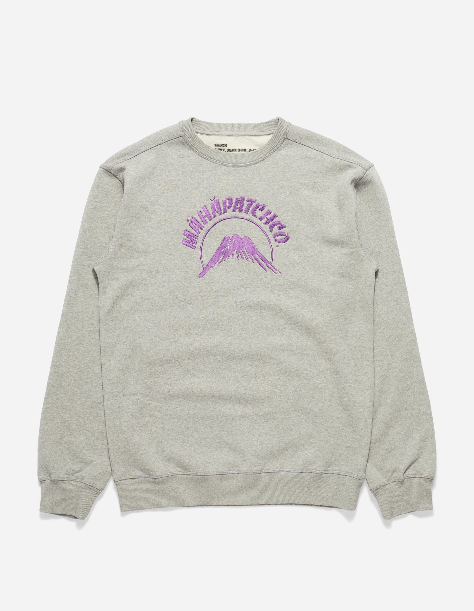 9894 Maha Mountain Embroidered Crew Sweat Grey Marl