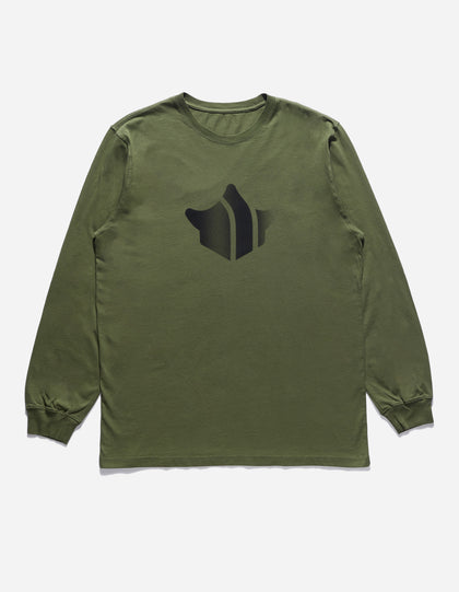 9921 Pointillist Temple L/S T-Shirt Olive OG-107F