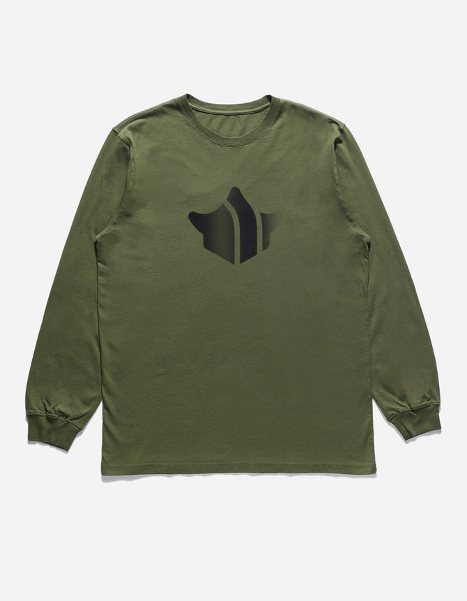 9921 Pointillist Temple L/S T-Shirt Olive OG-107F