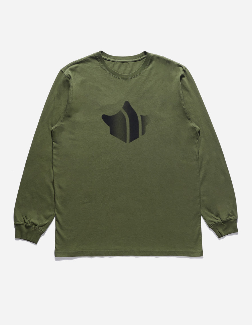 9921 Pointillist Temple L/S T-Shirt Olive OG-107F