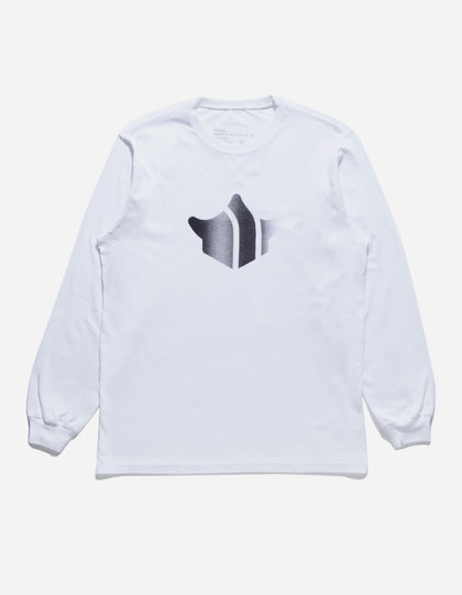 9921 Pointillist Temple L/S T-Shirt White