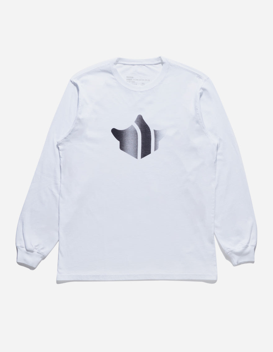 9921 Pointillist Temple L/S T-Shirt White