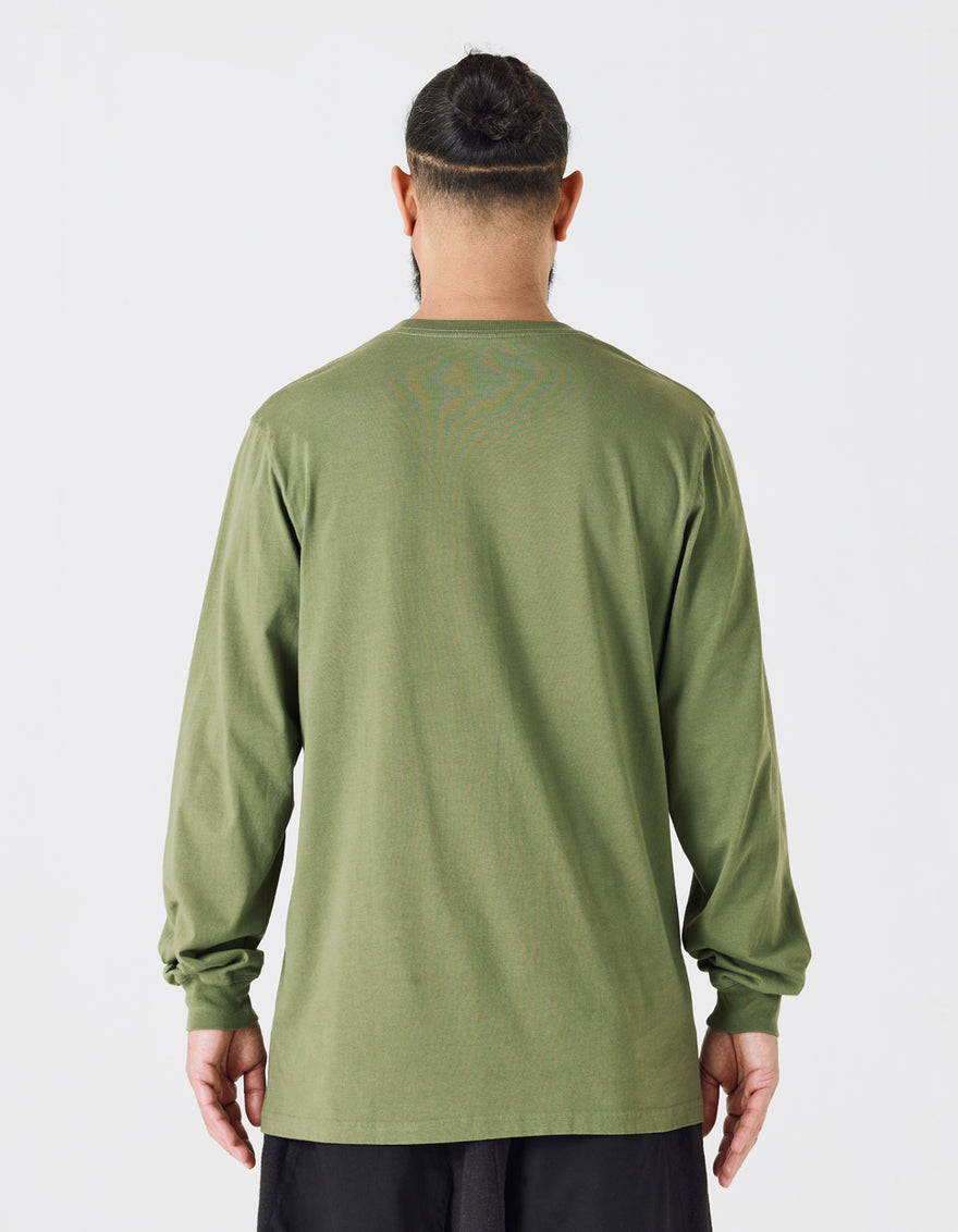 9921 Pointillist Temple L/S T-Shirt Olive OG-107F
