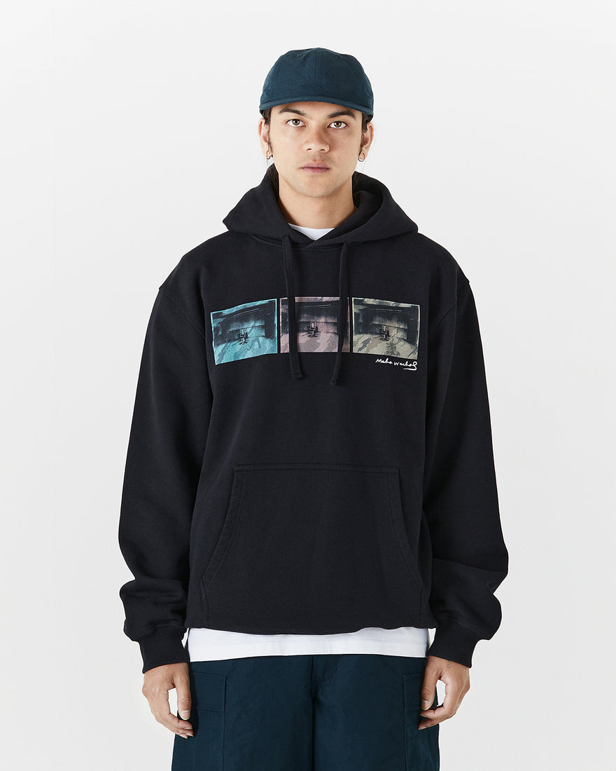 9934 Camo Electric Chair Hooded Sweat Black