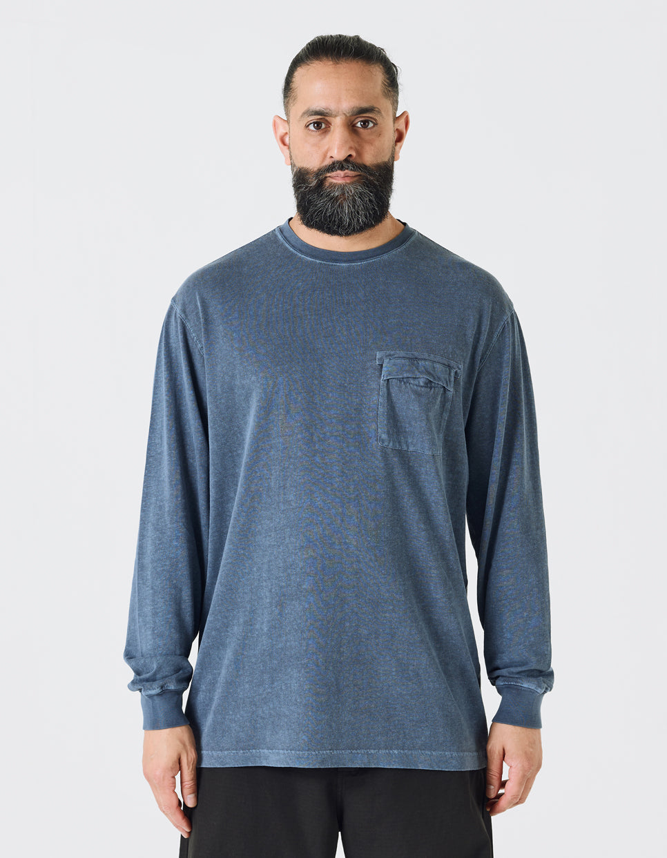 8010 Hemp Organic L/S Pocket T-Shirt Navy