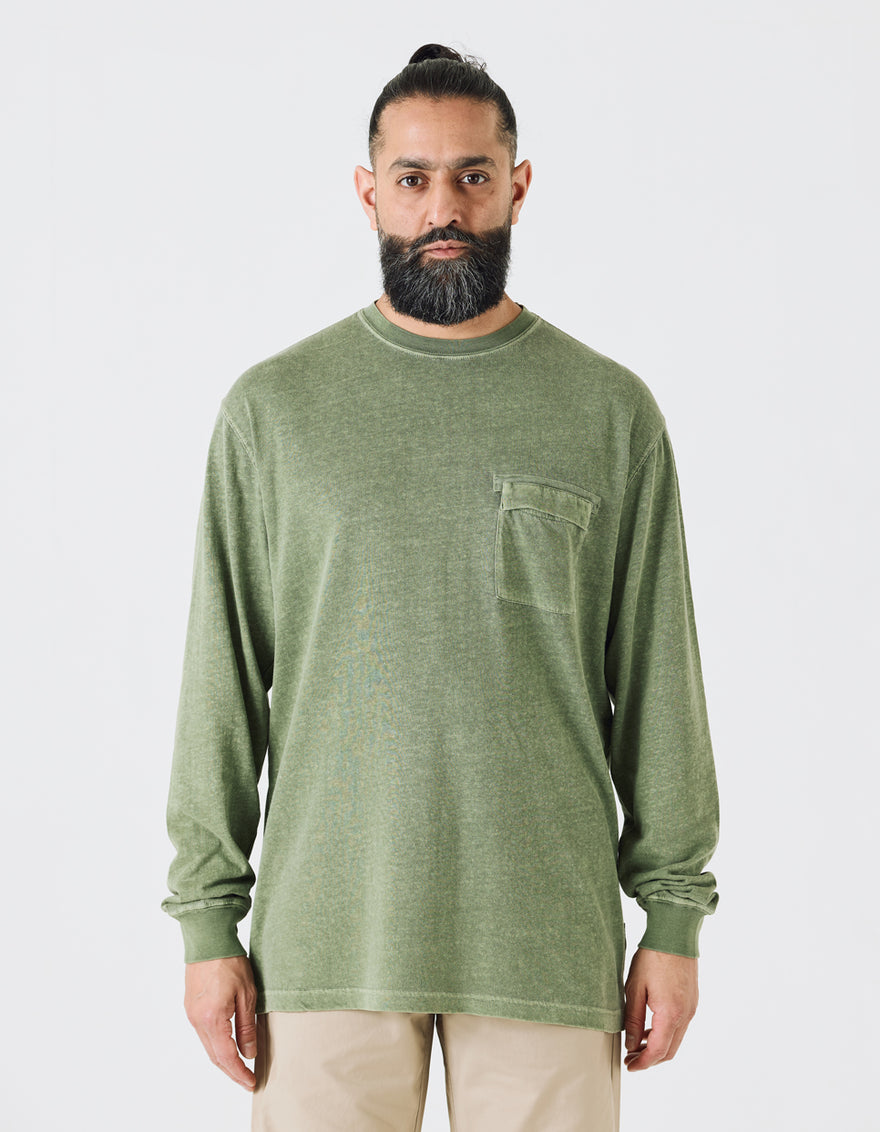 8010 Hemp Organic L/S Pocket T-Shirt Olive OG-107F