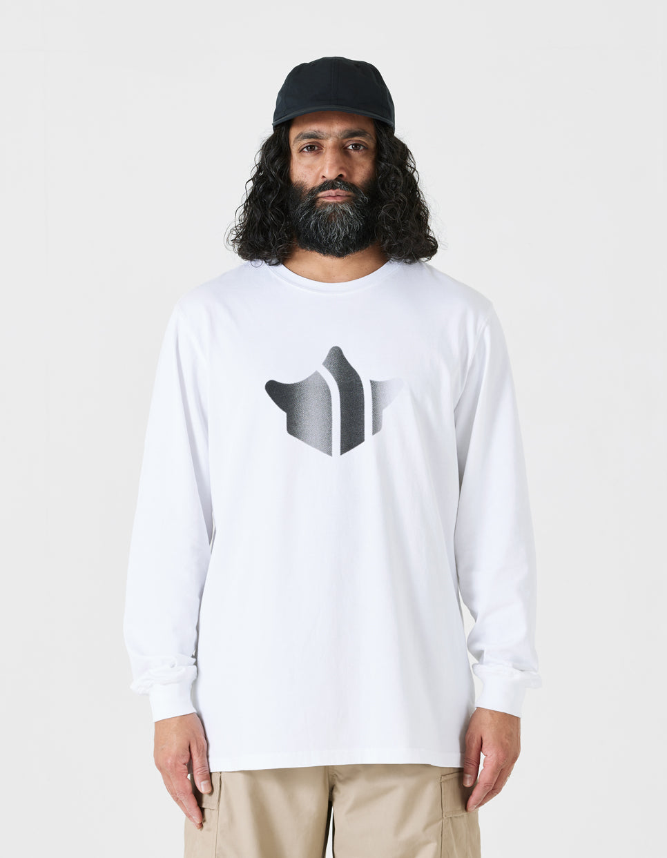 9921 Pointillist Temple L/S T-Shirt White