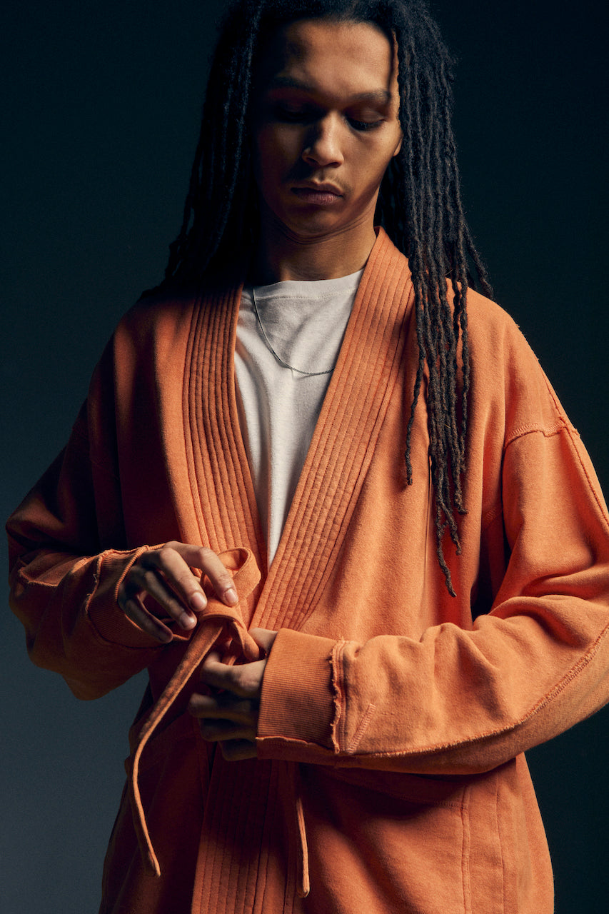 3526 Hemp Organic Sweat Kimono Rust