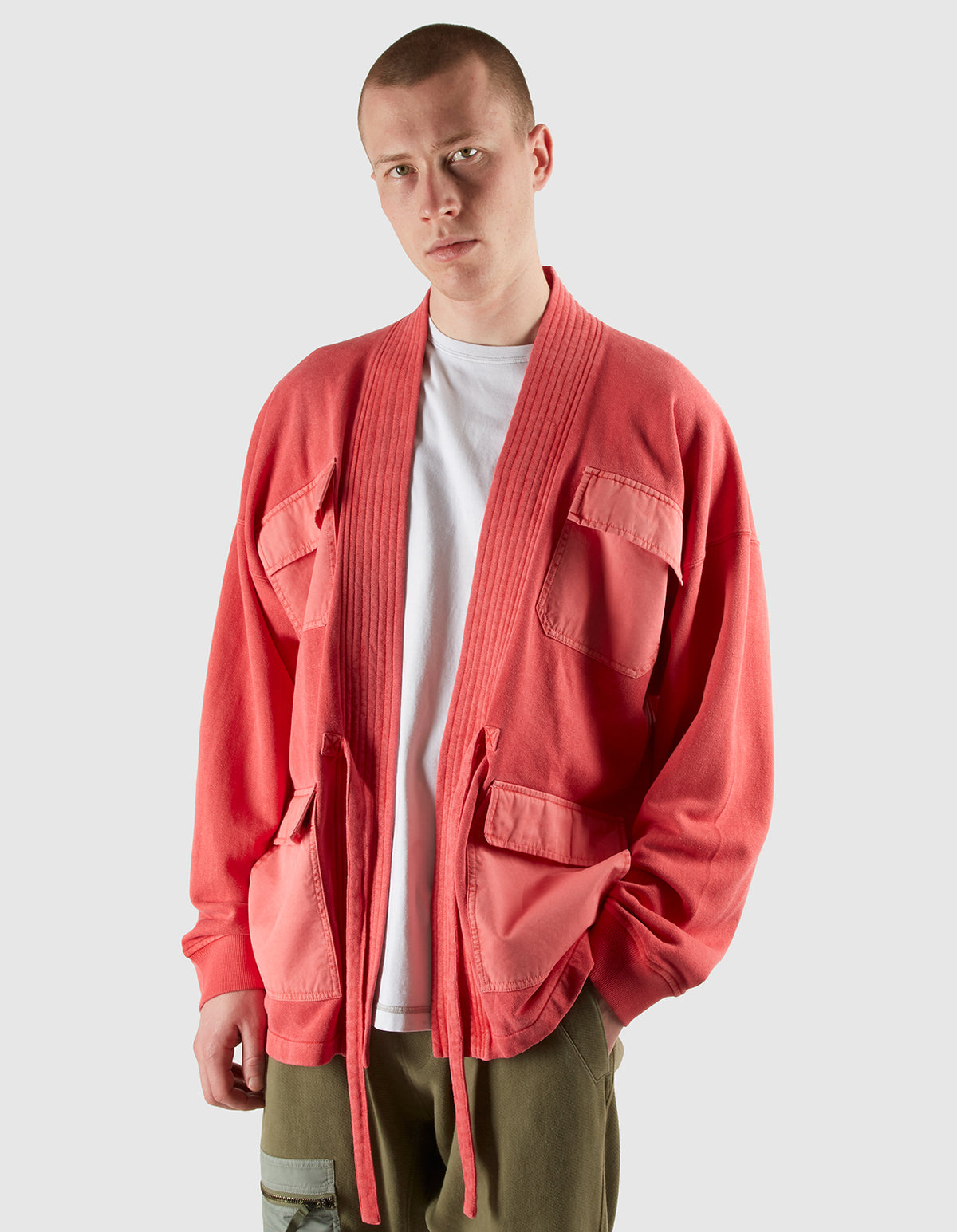 3526 U.S. Sweat Kimono Red