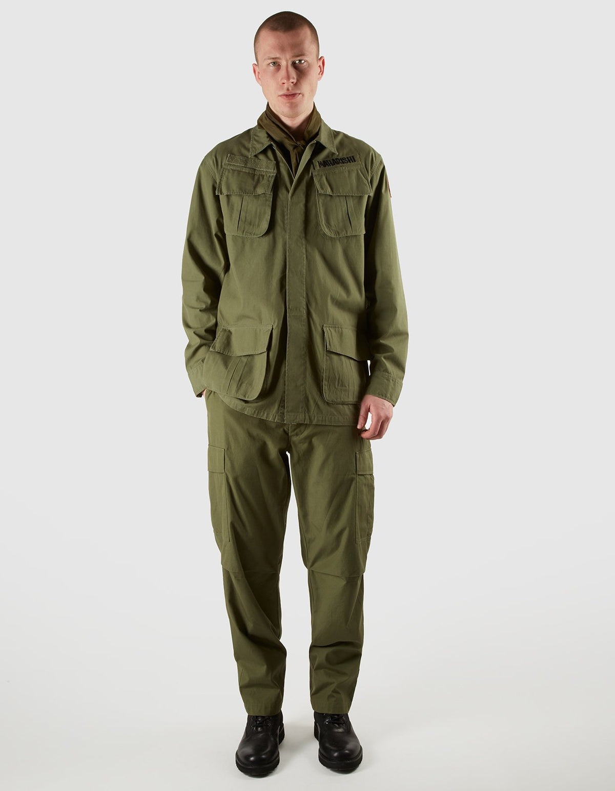 3584 Oneness Jungle Overshirt · Washed Cotton Poplin 200 Olive OG-107FF