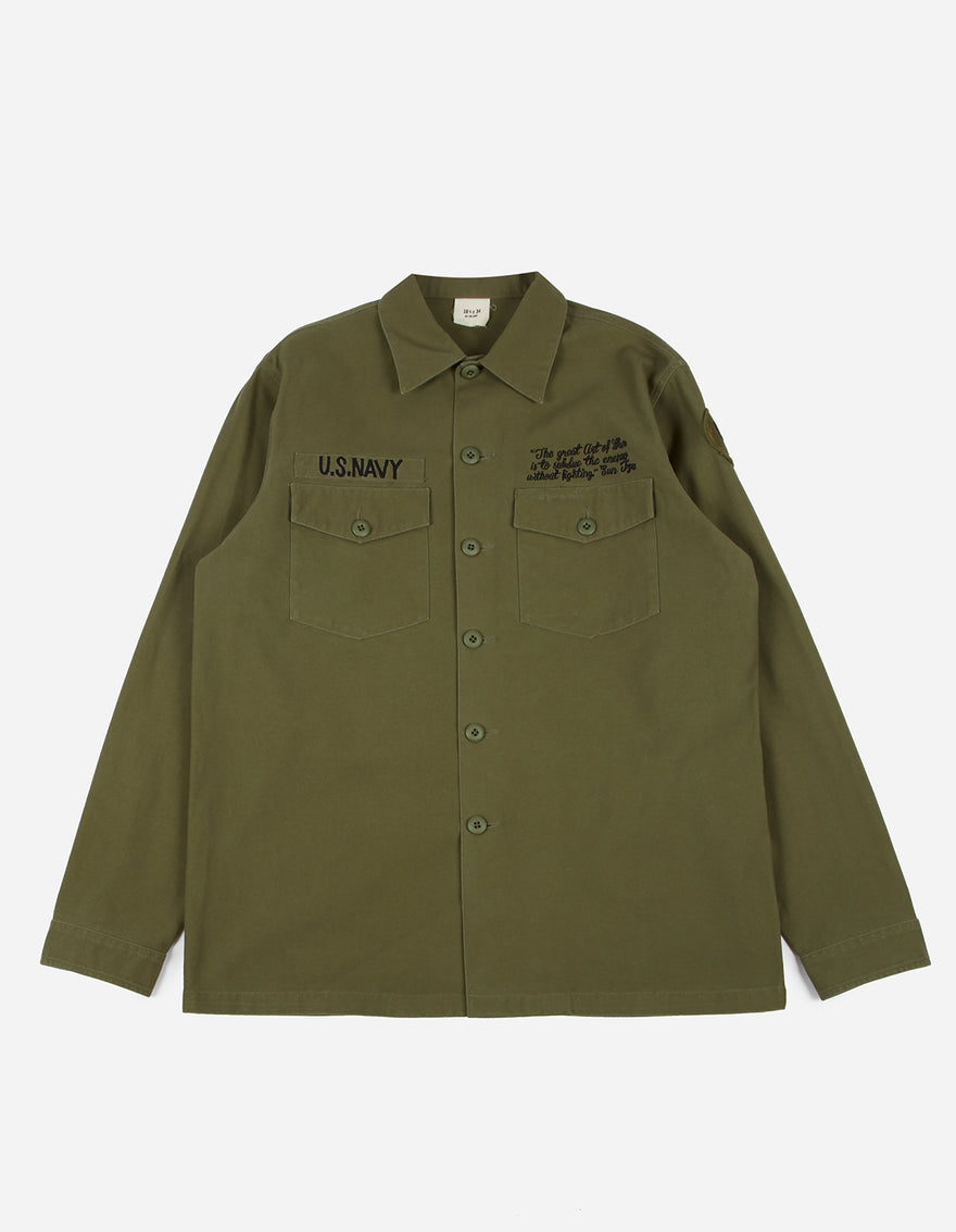 3599 May'68 Embroidered Shirt · Washed Cotton Sateen Olive OG-107FF
