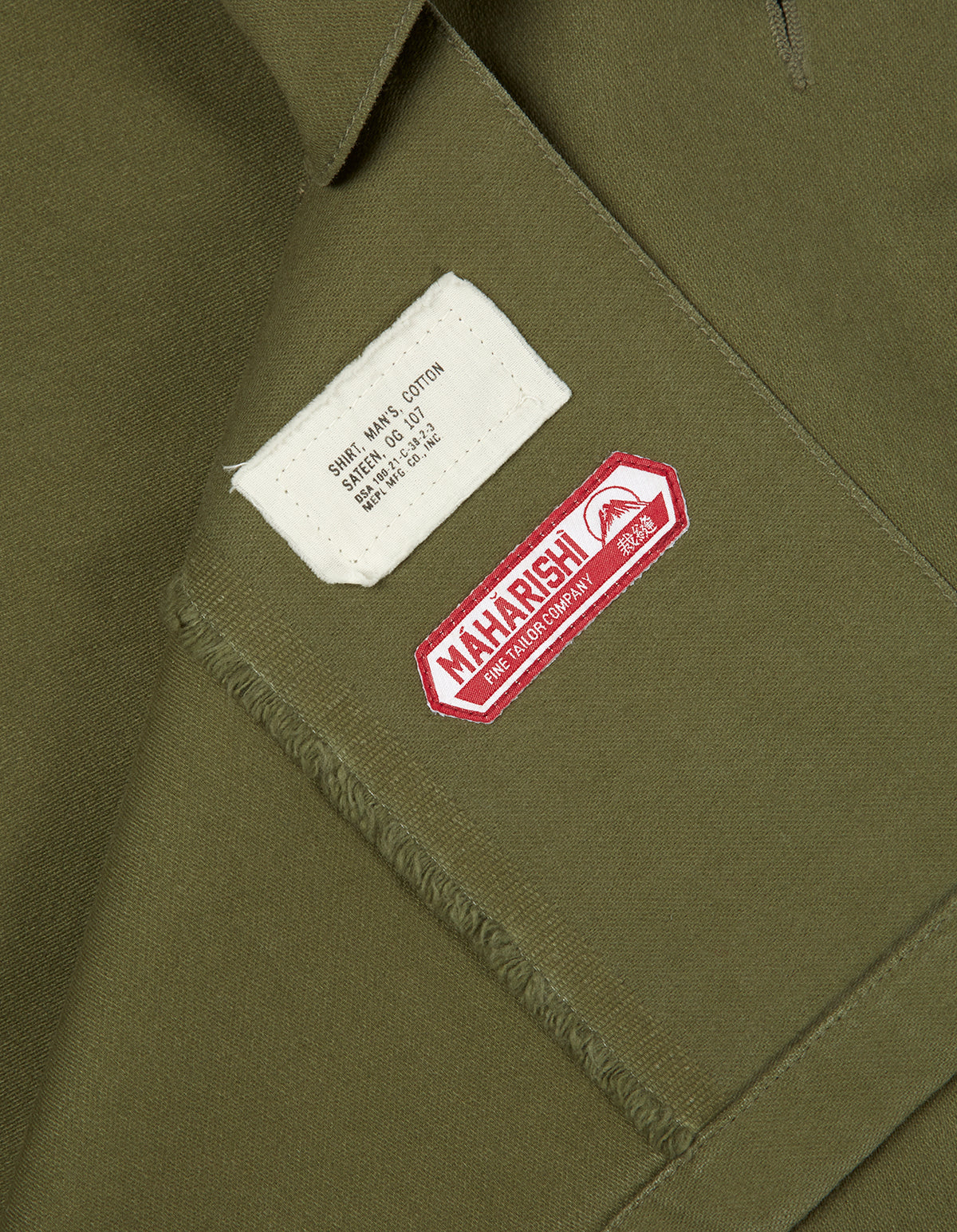 3599 May'68 Embroidered Shirt · Washed Cotton Sateen Olive OG-107FF