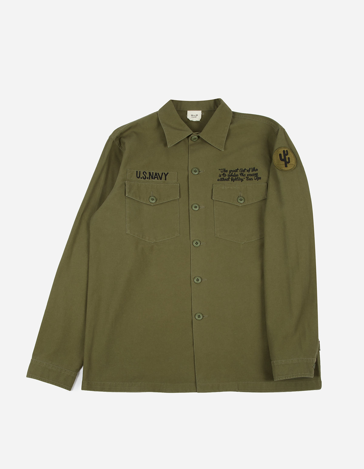 3599 May'68 Embroidered Shirt · Washed Cotton Sateen Olive OG-107FF
