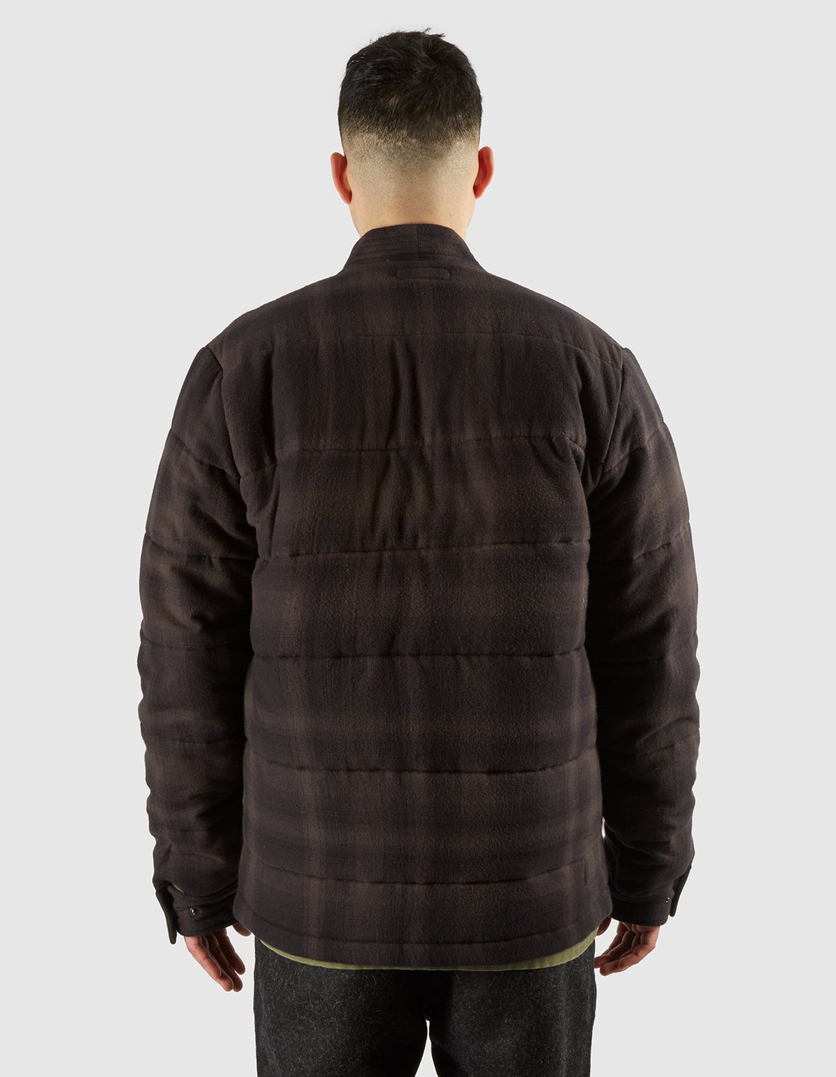 3620 Check Padded Kimono Black/Charcoal
