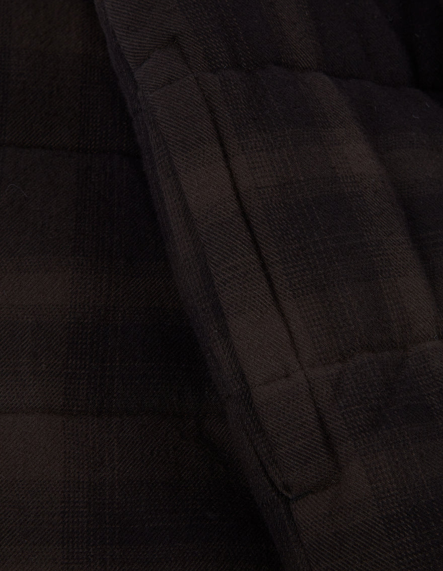 3620 Check Padded Kimono Black/Charcoal