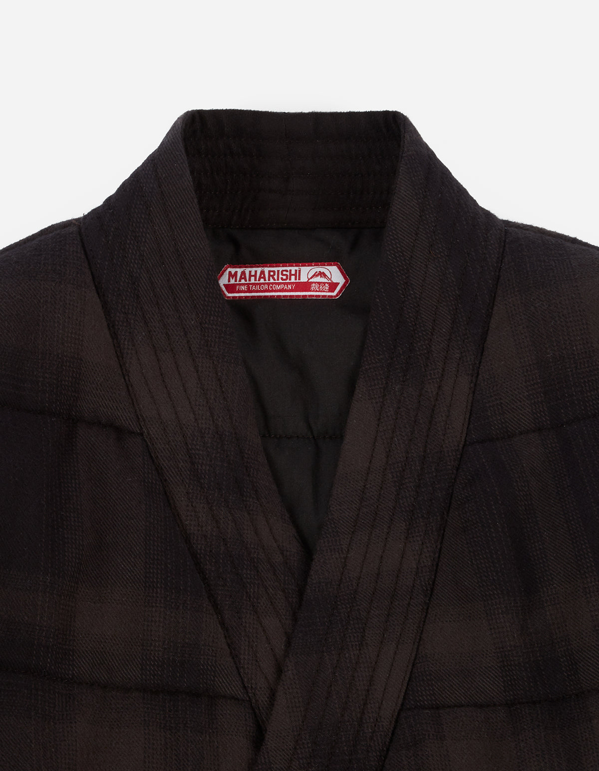 3620 Check Padded Kimono Black/Charcoal