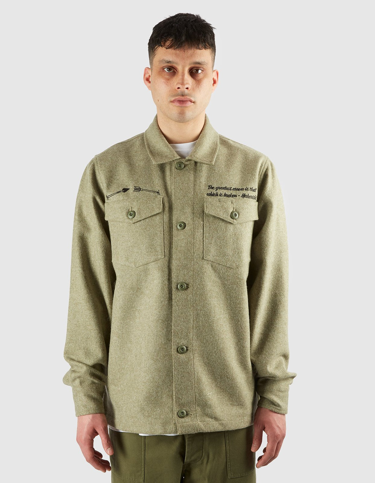 3638 Maharishi Wool Overshirt Light Olive