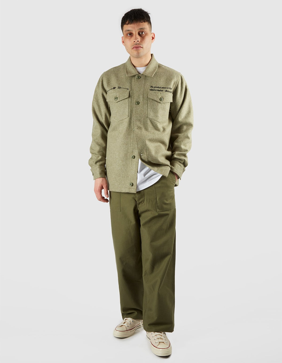 3638 Maharishi Wool Overshirt Light Olive