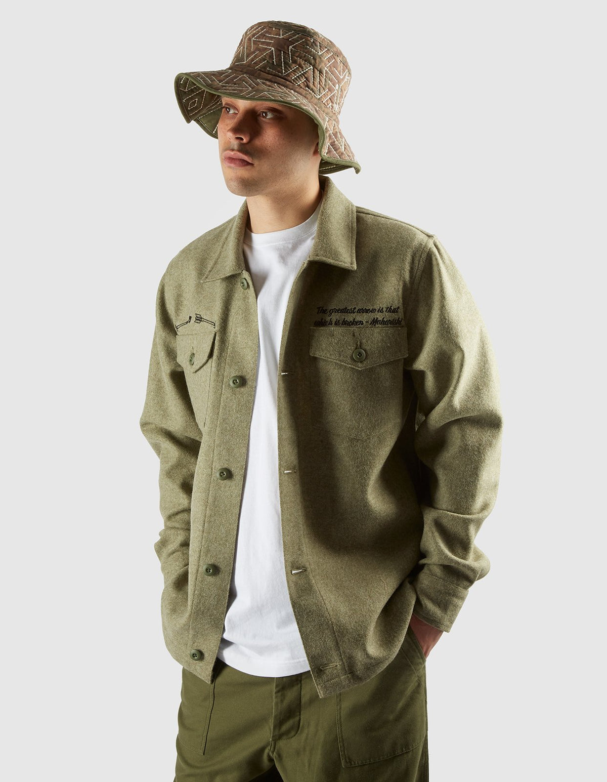 3638 Maharishi Wool Overshirt Light Olive