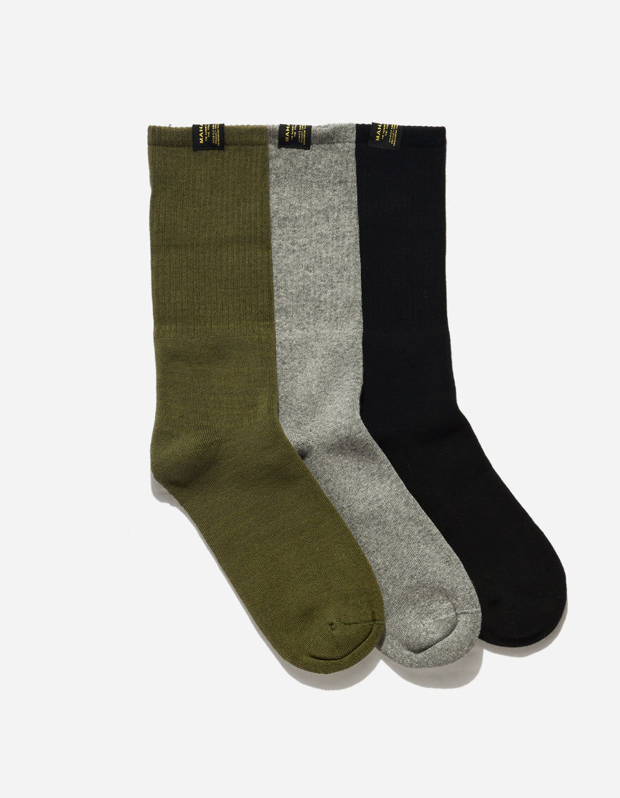 9888 MILTYPE Sports Socks Olive/Grey/Black