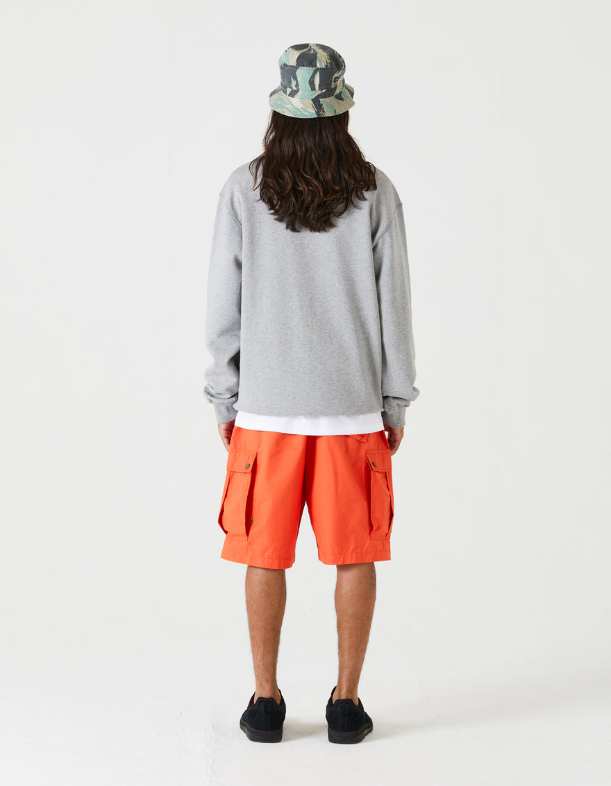 9894 Maha Mountain Embroidered Crew Sweat Grey Marl