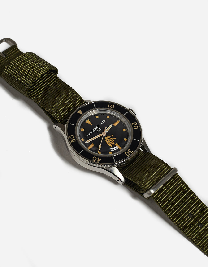 9372 Riverine Diver Watch Steel Case · Aged Dial Steel