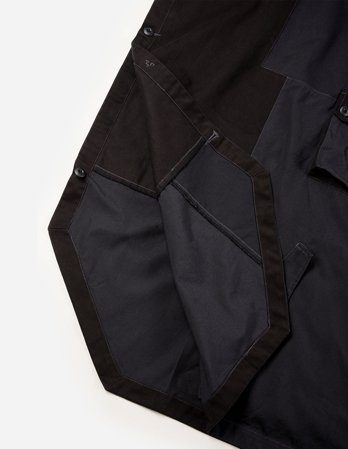 2015 Multi-Patch Panelwork Poncho · Cotton Sateen/Poplin Black BLK-108F/Colour