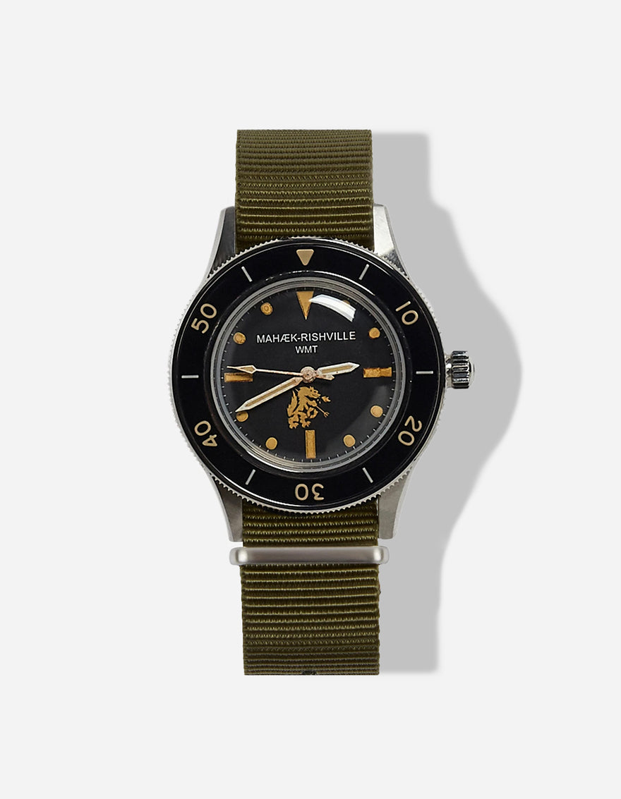 9372 Riverine Diver Watch Steel Case · Aged Dial Steel
