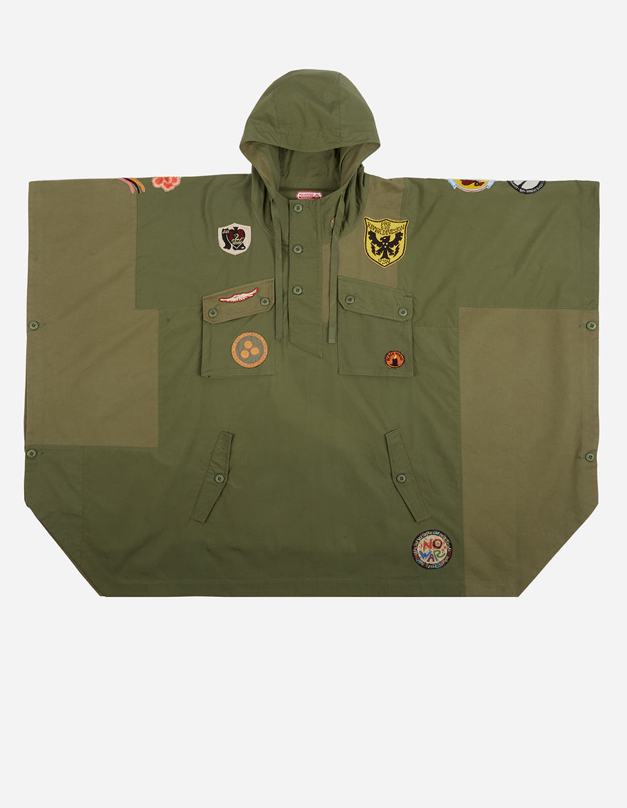 2015 Multi-Patch Panelwork Poncho · Cotton Sateen/Poplin Olive OG-107F/Colour