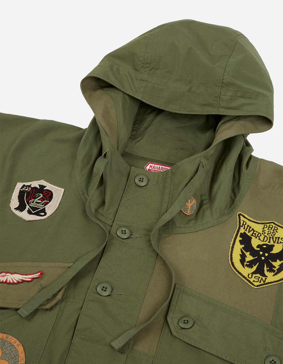 2015 Multi-Patch Panelwork Poncho · Cotton Sateen/Poplin Olive OG-107F/Colour