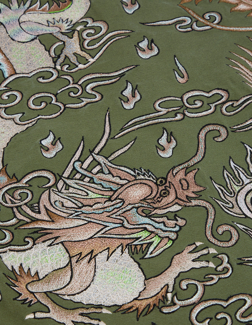 2136 Pearl Dragon Wall Tapestry Olive OG-107F