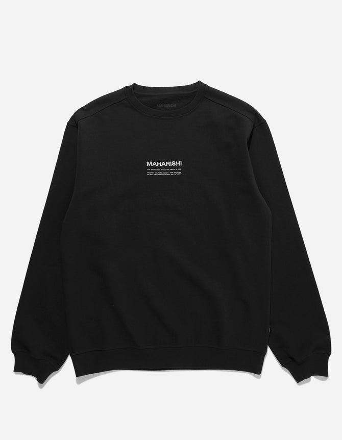 7011 MILTYPE Embroidered Crew Sweat · Organic Cotton Black