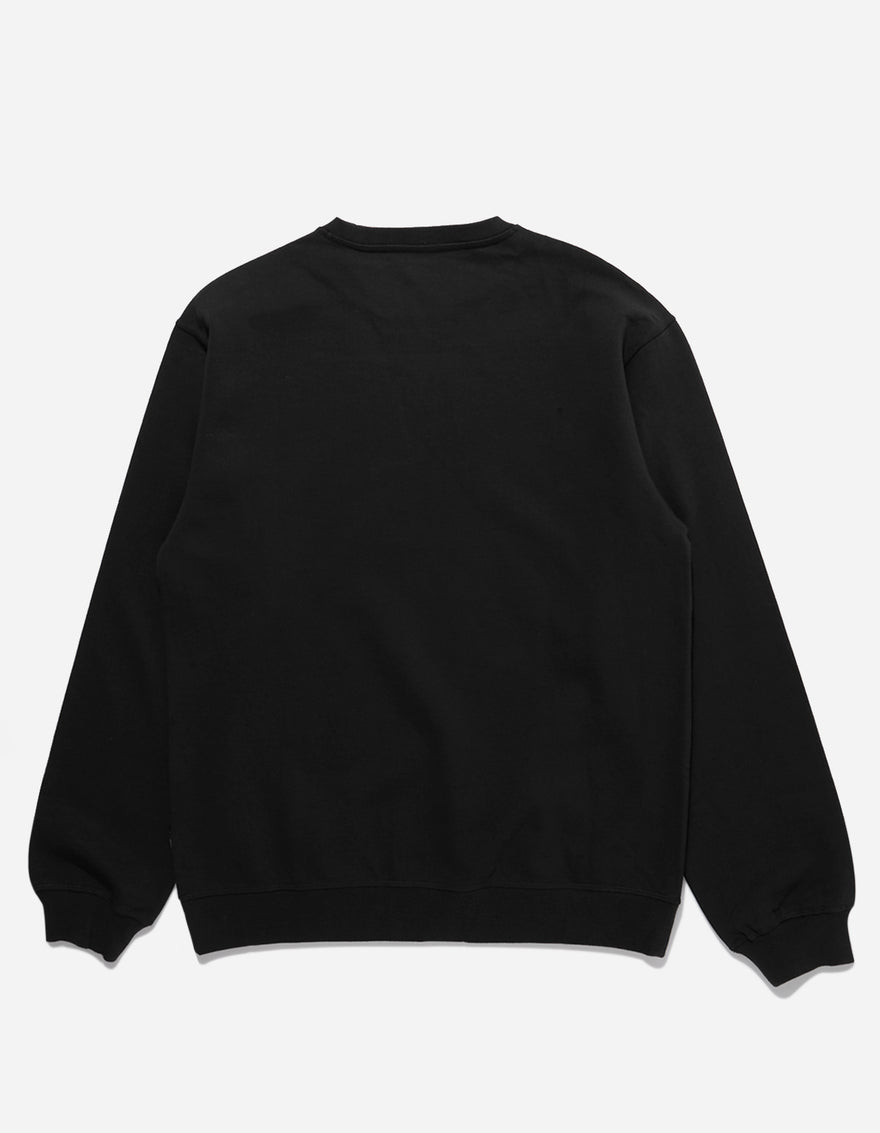 7011 MILTYPE Embroidered Crew Sweat · Organic Cotton Black