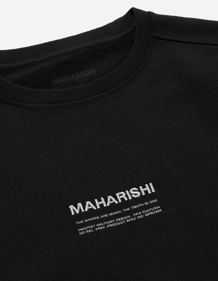 7011 MILTYPE Embroidered Crew Sweat · Organic Cotton Black
