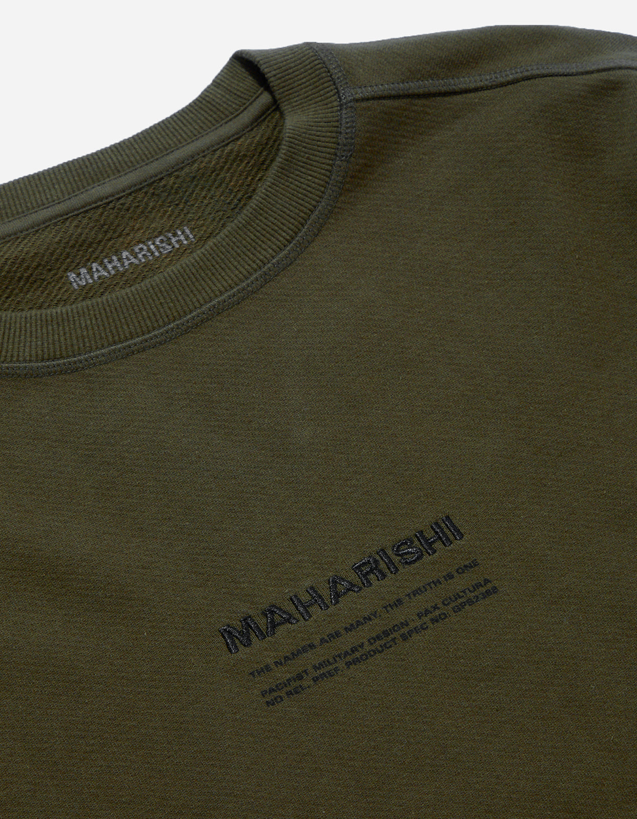 7011 MILTYPE Embroidered Crew Sweat · Organic Cotton Mil Olive