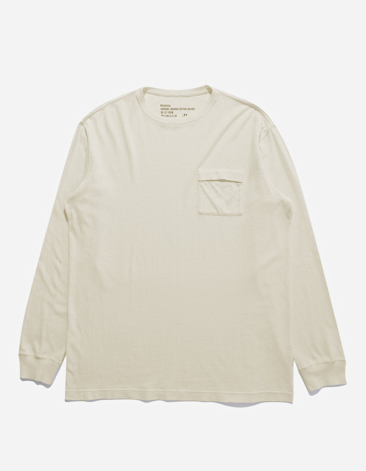 8010 Hemp Organic L/S Pocket T-Shirt · Hemp/Organic Cotton Jersey 200 Ecru