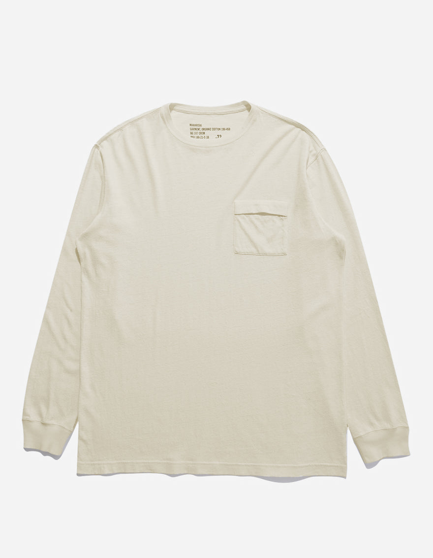 8010 Hemp Organic L/S Pocket T-Shirt · Hemp/Organic Cotton Jersey 200 Ecru