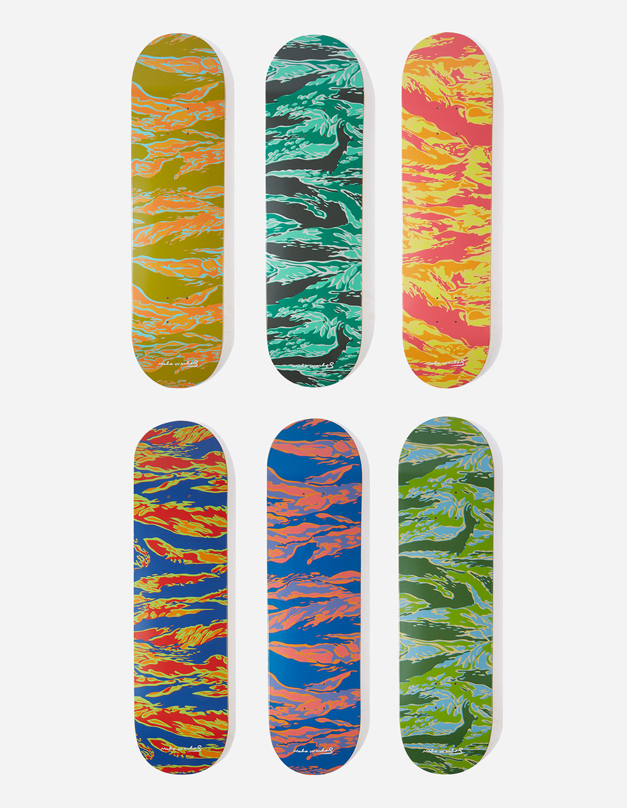 9723 Maha Warhol DPM: Tigerskins Skate Deck · Wood Warhol Woodland