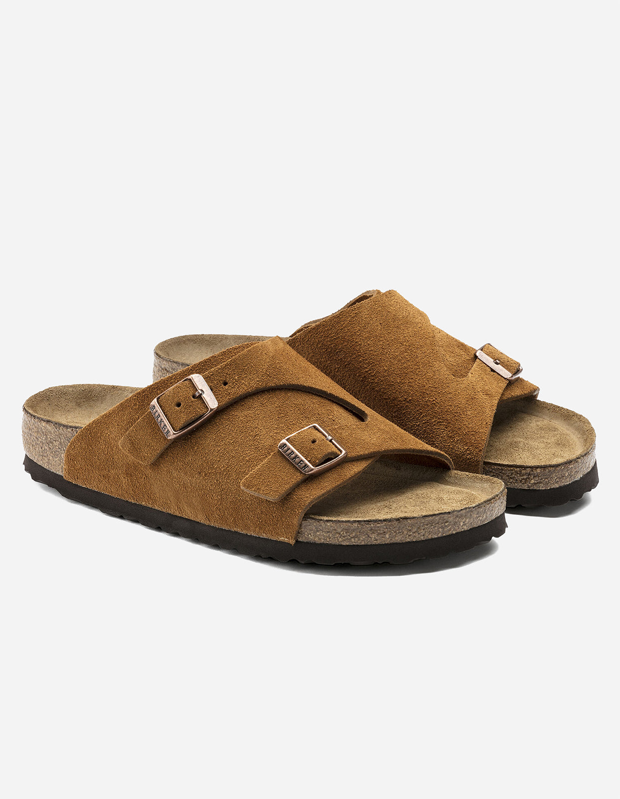 Birkenstock Zürich Suede Leather Faded Purple One-Strap Sandals